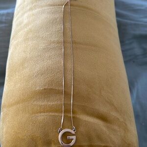 Vintage Givenchy Oval G Logo Gold Tone Necklace